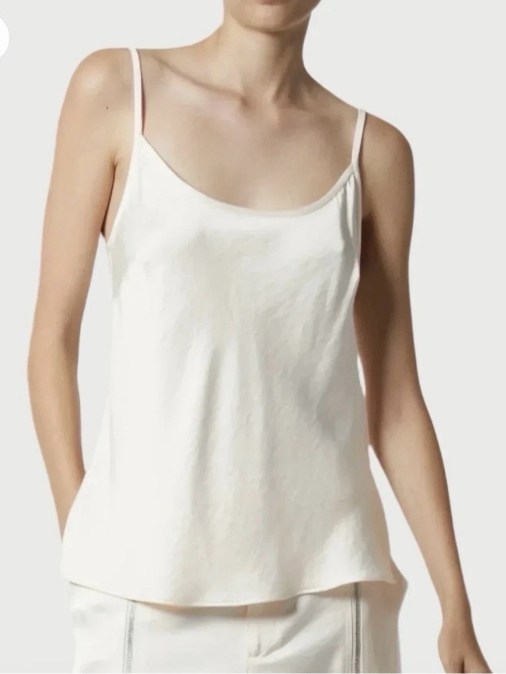 Classic White Camisole Tank with Thin Straps
